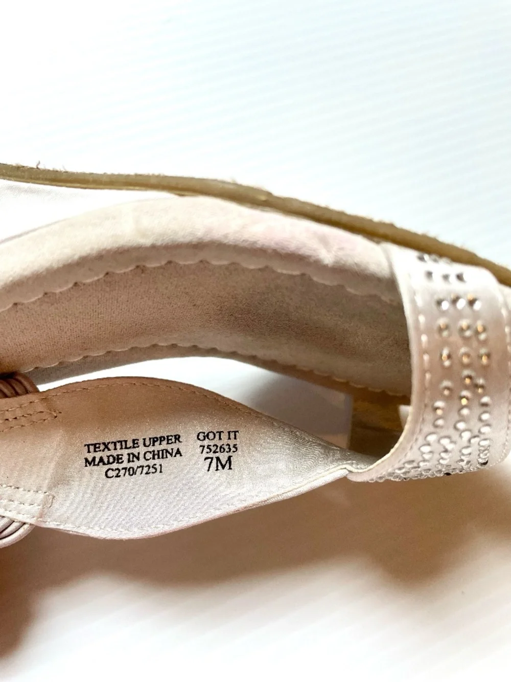 New York Transit Rhinestone-embellished T-strap Wedge Sandals, Size 7
